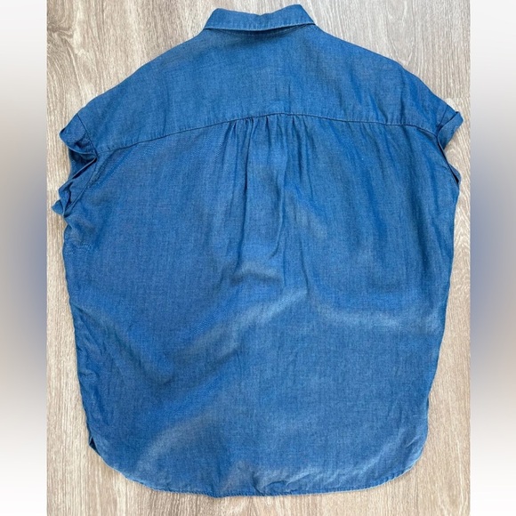 J. McLaughlin Top Womens Size Small Cotton Chambray Button Up Boho Western Ranch - Picture 5 of 10